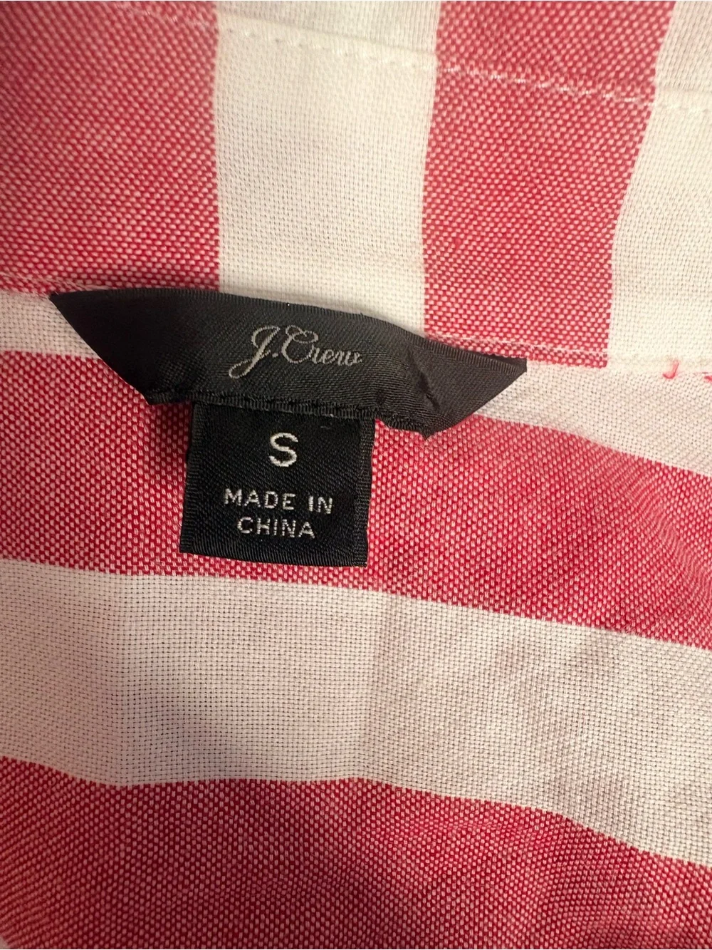 J. Crew Red and White Striped Shirt size SMALL NWOT